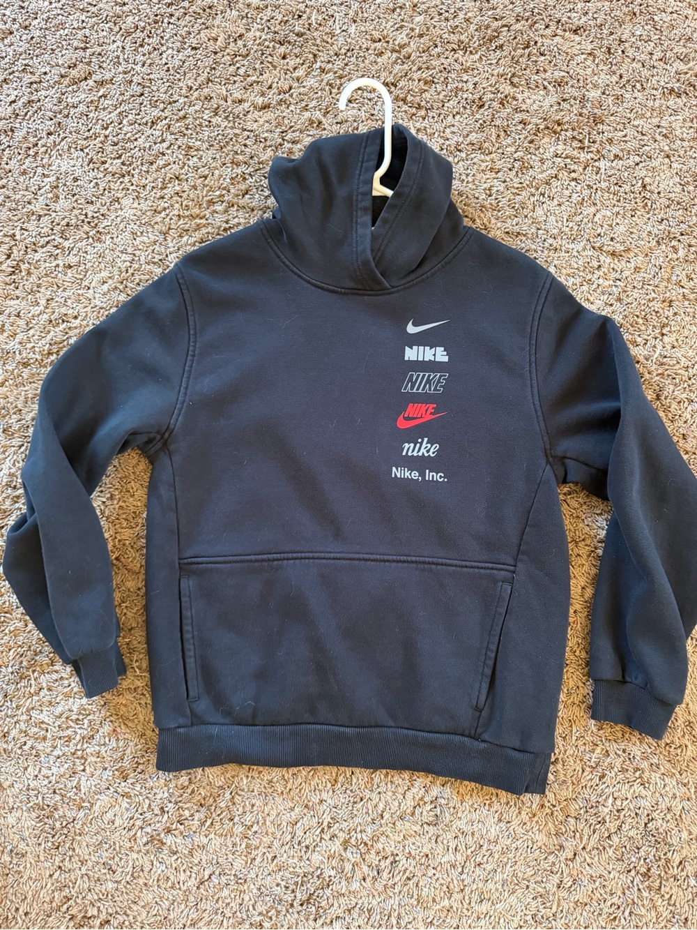 Nike Black Hoodie with Multi-Logo Chest Print